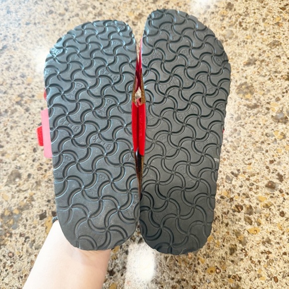 Birkenstock Birki's Santosa 39 Sandals Red Crossover Wide Straps Leather - Picture 5 of 5